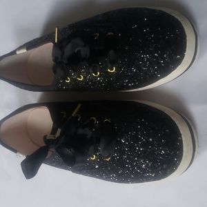 Keds Kate spade new york black glitter sneaker